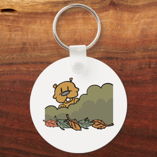 Biber-Schlüsselanhänger im Herbst Schlüsselanhänger (Vorderseite)