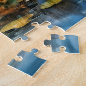 Biber sitzt am Teich zwischen Schilfrohr Puzzle (Seite)