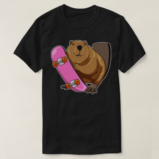 Biber-Skater-Skateboard T-Shirt (Design vorne)