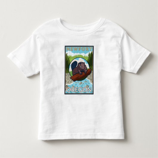 Biber u. Fluss- Newport, Oregon Kleinkind T-shirt (Vorderseite)