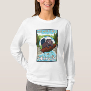 Biber u. Fluss- Newport, Oregon T-Shirt