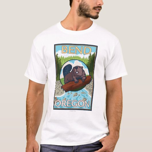 Biber u. Flussbiegung, Oregon T-Shirt (Vorderseite)