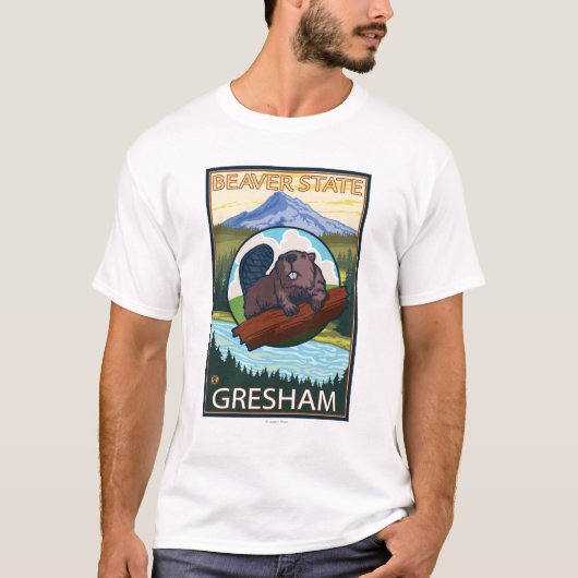 Biber u. Mt.-Haube - Gresham, Oregon T-Shirt (Vorderseite)