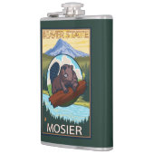 Biber u. Mt.-Haube - Mosier, Oregon Flachmann (Links)