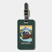 Biber u. Mt.-Haube - Mosier, Oregon Gepäckanhänger (Vorderseite vertikal)
