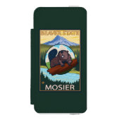 Biber u. Mt.-Haube - Mosier, Oregon Incipio iPhone Geldbeutel-Hülle (Folio Vorderseite)