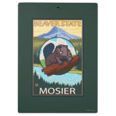 Biber u. Mt.-Haube - Mosier, Oregon Klemmbrett (Rückseite)