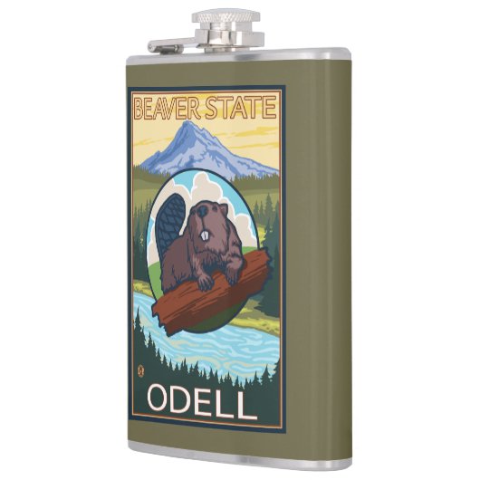 Biber u. Mt.-Haube - Odell, Oregon Flachmann (Links)