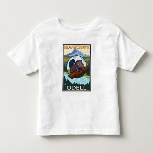 Biber u. Mt.-Haube - Odell, Oregon Kleinkind T-shirt (Vorderseite)