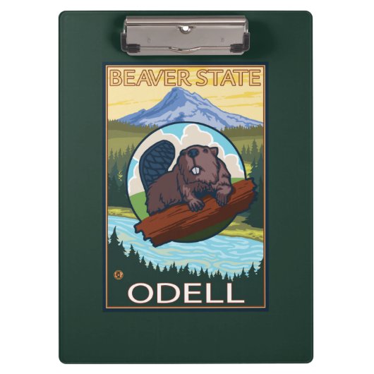 Biber u. Mt.-Haube - Odell, Oregon Klemmbrett (Vorderseite)