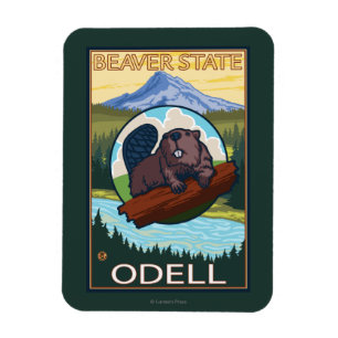 Biber u. Mt.-Haube - Odell, Oregon Magnet