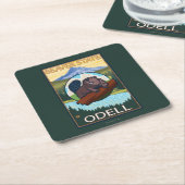 Biber u. Mt.-Haube - Odell, Oregon Rechteckiger Pappuntersetzer (angewinkelt)