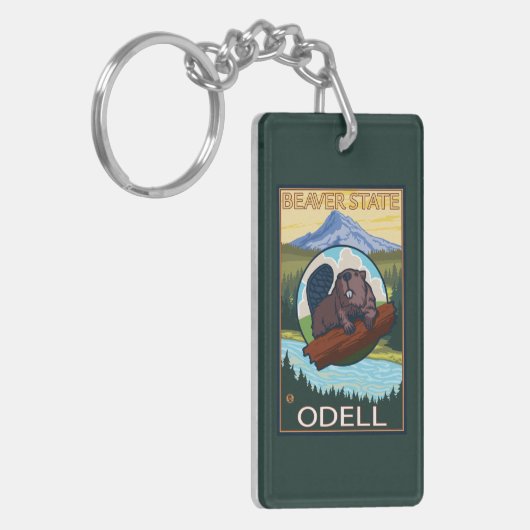 Biber u. Mt.-Haube - Odell, Oregon Schlüsselanhänger (Vorderseite links)