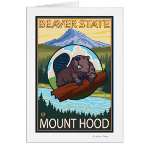 Biber u. Mt.-Haube, OregonVintage Reise-Plakat