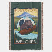 Biber u. Mt.-Haube - Welches, Oregon Decke (Vorderseite Vertikal)