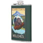 Biber u. Mt.-Haube - Welches, Oregon Flachmann (Links)