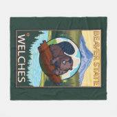 Biber u. Mt.-Haube - Welches, Oregon Fleecedecke (Vorderseite (Horizontal))