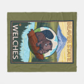 Biber u. Mt.-Haube - Welches, Oregon Fleecedecke (Vorderseite (Horizontal))