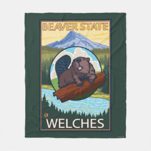 Biber u. Mt.-Haube - Welches, Oregon Fleecedecke