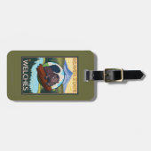 Biber u. Mt.-Haube - Welches, Oregon Gepäckanhänger (Vorderseite horizontal)