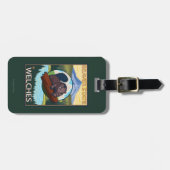 Biber u. Mt.-Haube - Welches, Oregon Gepäckanhänger (Vorderseite horizontal)