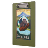 Biber u. Mt.-Haube - Welches, Oregon Klemmbrett (Links)