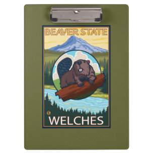 Biber u. Mt.-Haube - Welches, Oregon Klemmbrett