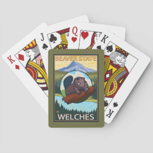 Biber u. Mt.-Haube - Welches, Oregon Spielkarten