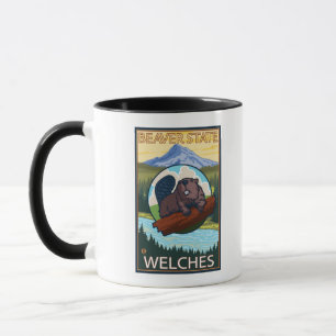 Biber u. Mt.-Haube - Welches, Oregon Tasse