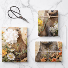 Biber und Blume Vintag Inspiriert Geschenkpapier Set