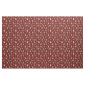 Biber und Seerosen auf dunklem Rot Stoff (Fat Quarter (45,7 x 55,9 cm))