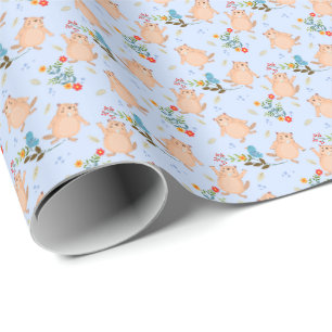 Biber und Vogel Geschenkpapier