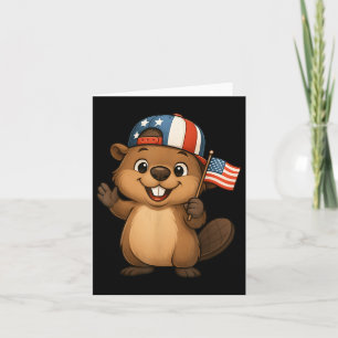 Biber USA Flag 4. Juli Unabhängigkeitstag Jungen G Karte