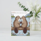 Biber-Valentinstag Postkarte (Stehend Vorderseite)