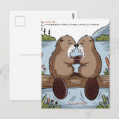 Biber-Valentinstag Postkarte (Vorne/Hinten)