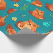 Biber Wasserfarbe Personalisiertes Muster Geschenkpapier (Ecke)