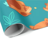 Biber Wasserfarbe Personalisiertes Muster Geschenkpapier (Rolleneckpunkt)