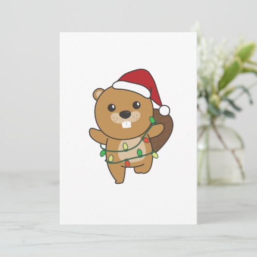 Biber Weihnachten Winter Tiere Biber (Stehend Vorderseite)