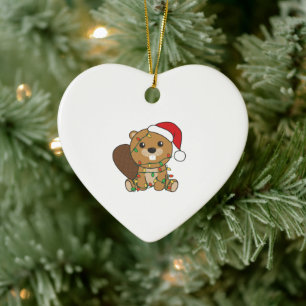 Biber Weihnachten Winter Tiere Biber Keramik Ornament