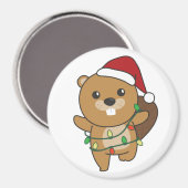 Biber Weihnachten Winter Tiere Biber Magnet (Vorderseite/Rückseite)