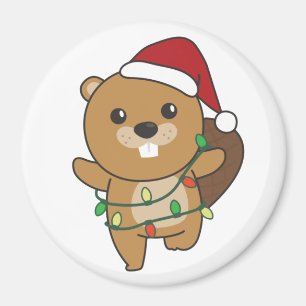 Biber Weihnachten Winter Tiere Biber Magnet