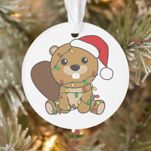 Biber Weihnachten Winter Tiere Biber Ornament (Baum)