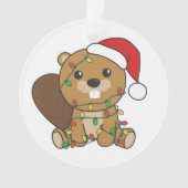 Biber Weihnachten Winter Tiere Biber Ornament (Vorderseite)