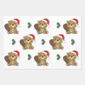 Biber Weihnachten Winter Tiere Urlaub Biber Geschenkpapier Set (Vorderseite 2)