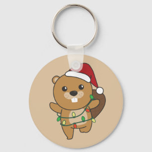 Biber Weihnachten Wintertiere Biber Schlüsselanhän Schlüsselanhänger