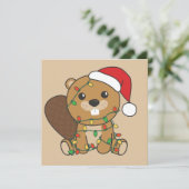 Biber Weihnachten Wintertiere Einladung Biber (Stehend Vorderseite)