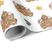 Biber Weihnachtsbaum Funny Animal Christmas Geschenkpapier (Rolleneckpunkt)