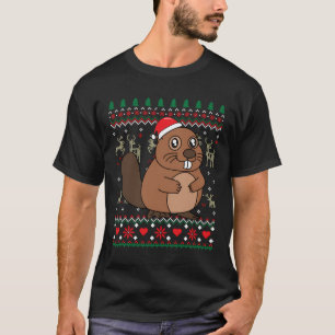 Biber Weihnachtsgeschenk Farm Funny hässlich T-Shirt