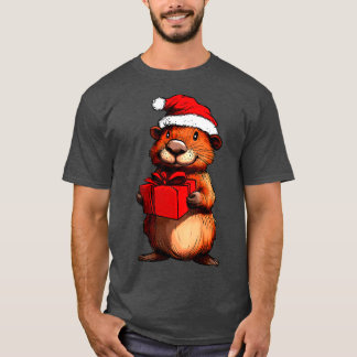 Biber-Weihnachtsmann-T-Shirt T-Shirt