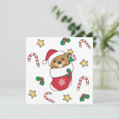 Biber Weihnachtsschnee Wintertiere Biber Feiertagskarte (Stehend Vorderseite)